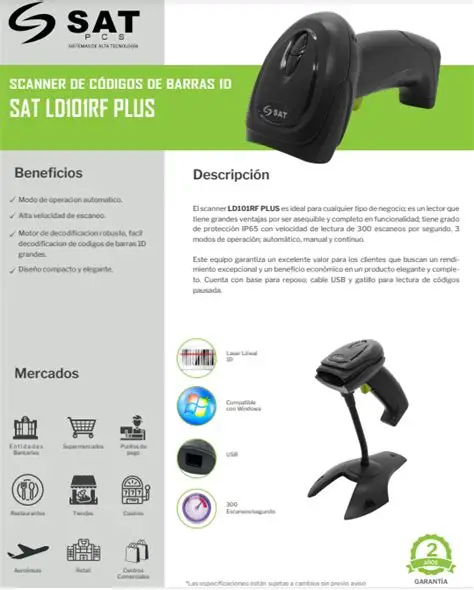LECTOR DE CODIGO DE BARRAS SAT LD101R+1